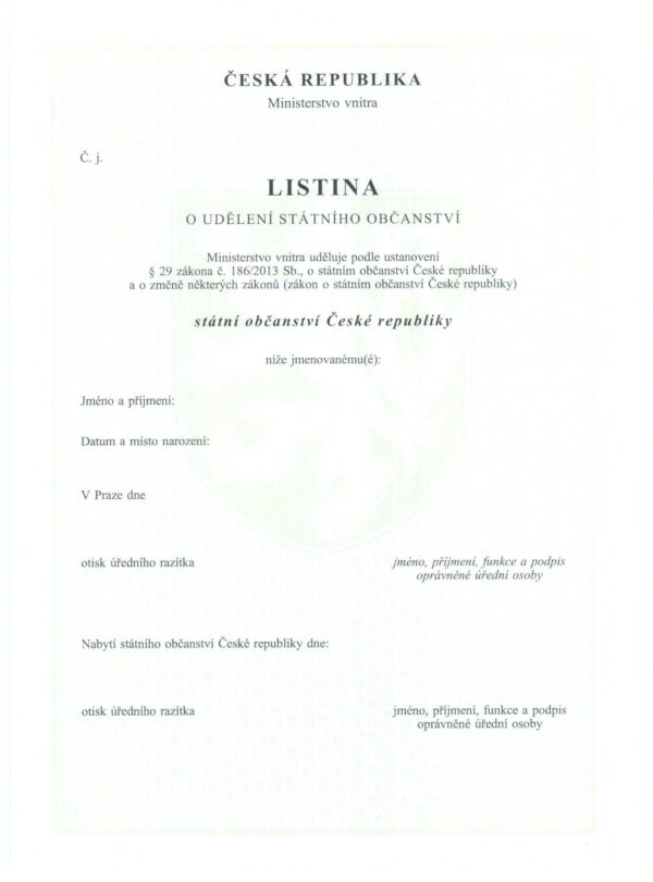C-T957/4 Listina o udělení státního občanství §29