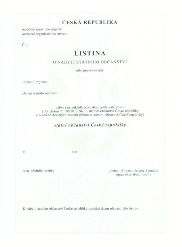 I T957/10 Listina o nabytí státního občanství §35