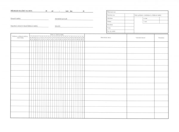 T518/4 Kniha služeb – Data