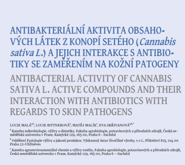 Aktibakteriální aktivita obsahových látek z konopí setého a jejich interakce s antibiotiky se zaměřením na kožní patogeny