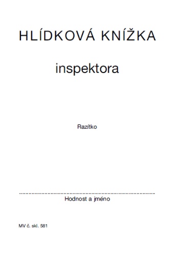 T581 – Hlídková knížka inspektora (obálka)