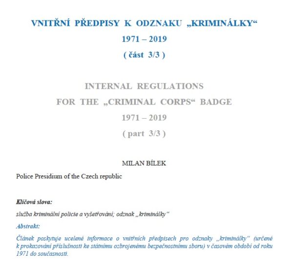 Vnitřní předpisy k odznaku „Kriminálky“ 1971-2019 (část 3/3) - Image 2