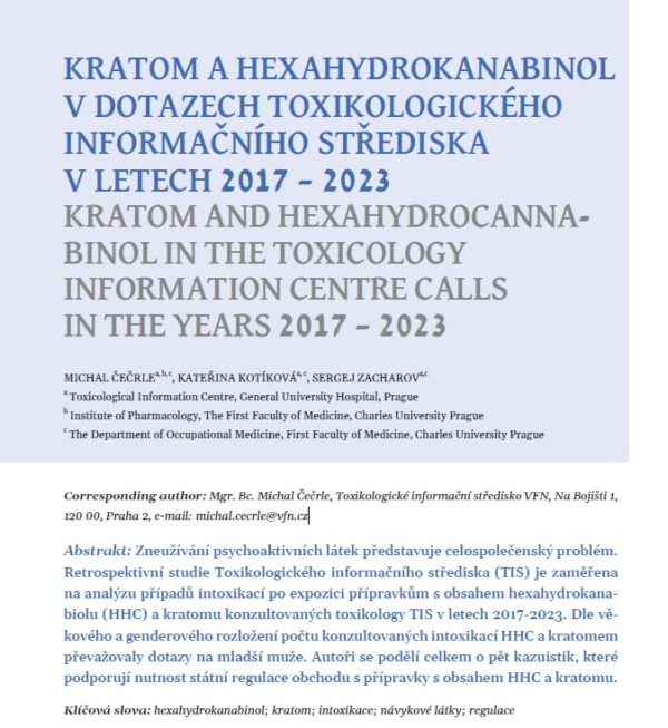 Kratom a hexahydrokanabinol v dotazech TIS v letech 2017-2023