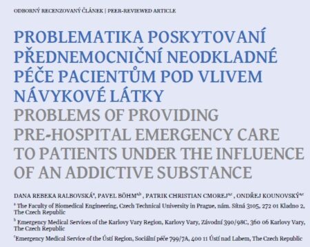 Problematika škodlivého použití návykové látky při poskytování přednemocniční neodkladné péče