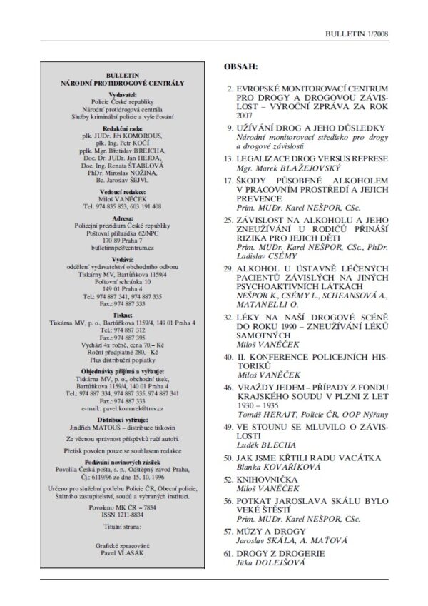 D&F Bulletin NPC 1/2008 – Obsah