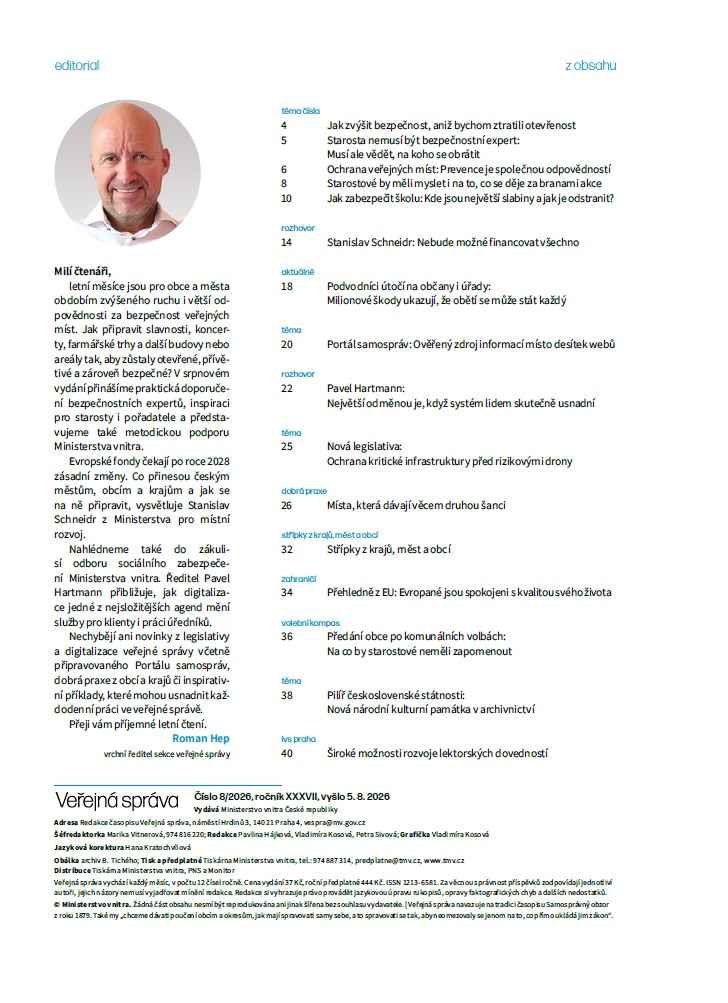 Veřejná správa 8/2026 – Obsah
