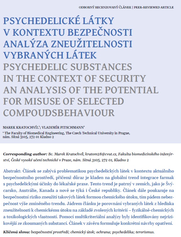 Psychedelické látky v kontextu bezpečnosti. Analýza zneužitelnosti vybraných látek