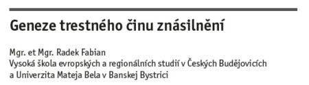Geneze trestného činu znásilnění